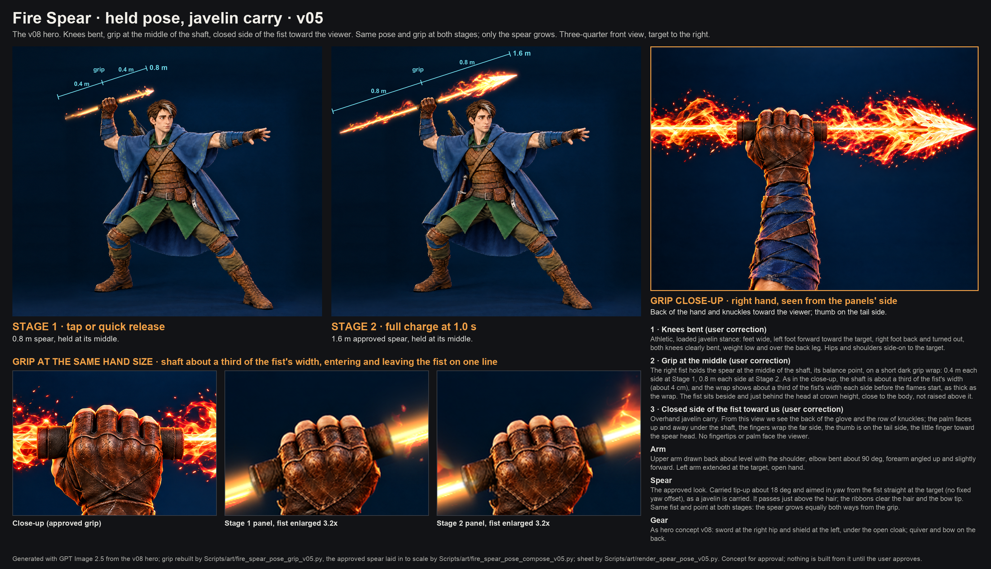 The Fire Spear's held pose